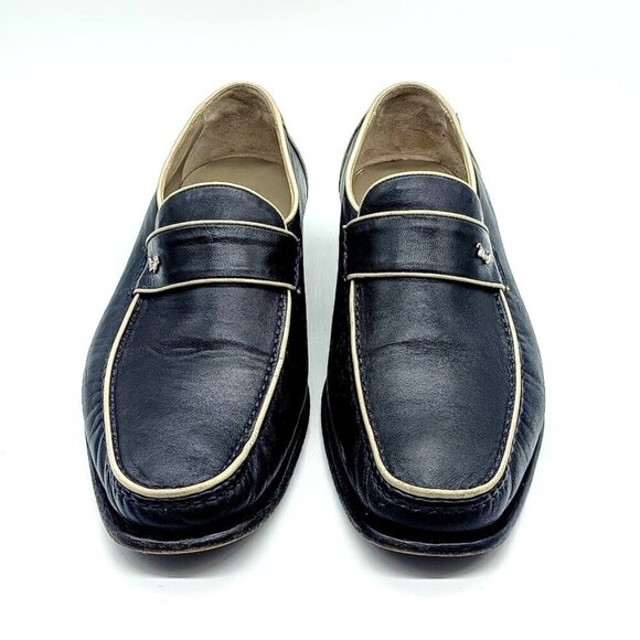 Bruno Magli Malazu Black Grey Trim Leather Shoes - 8W - Picture 1 of 11